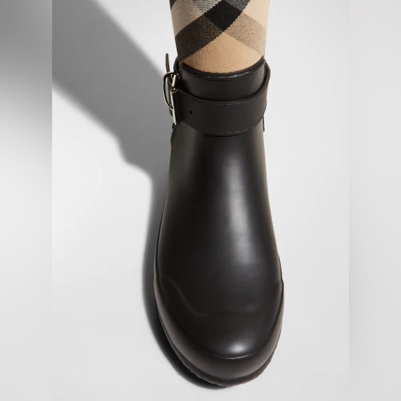 Burberry Simeon Vintage Check Moto Rain Boots size 40 nib - Picture 4 of 6
